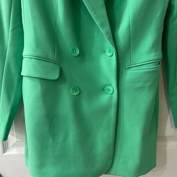 Express Double Breasted Green Hourglass Blazer size 10 - Picture 3 of 7